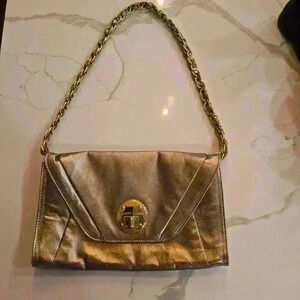 Elliot Lucca Metallica Rose Gold Convertible Envelope Shoulder Bag